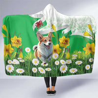 Wales Corgi Daffodil Hooded Blanket Playful Welsh Dog - Wonder Print Shop