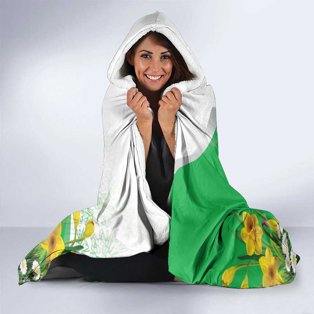 Wales Corgi Daffodil Hooded Blanket Playful Welsh Dog - Wonder Print Shop