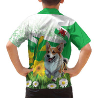 Wales Corgi Daffodil Kid Hawaiian Shirt Playful Welsh Dog - Wonder Print Shop