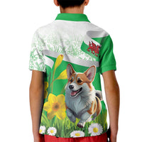 Wales Corgi Daffodil Kid Polo Shirt Playful Welsh Dog - Wonder Print Shop
