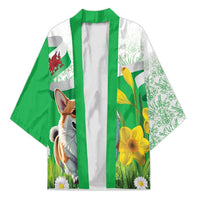 Wales Corgi Daffodil Kimono Playful Welsh Dog - Wonder Print Shop