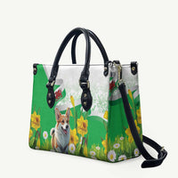 Wales Corgi Daffodil Leather Bag Playful Welsh Dog - Wonder Print Shop