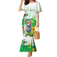 Wales Corgi Daffodil Mermaid Dress Playful Welsh Dog - Wonder Print Shop