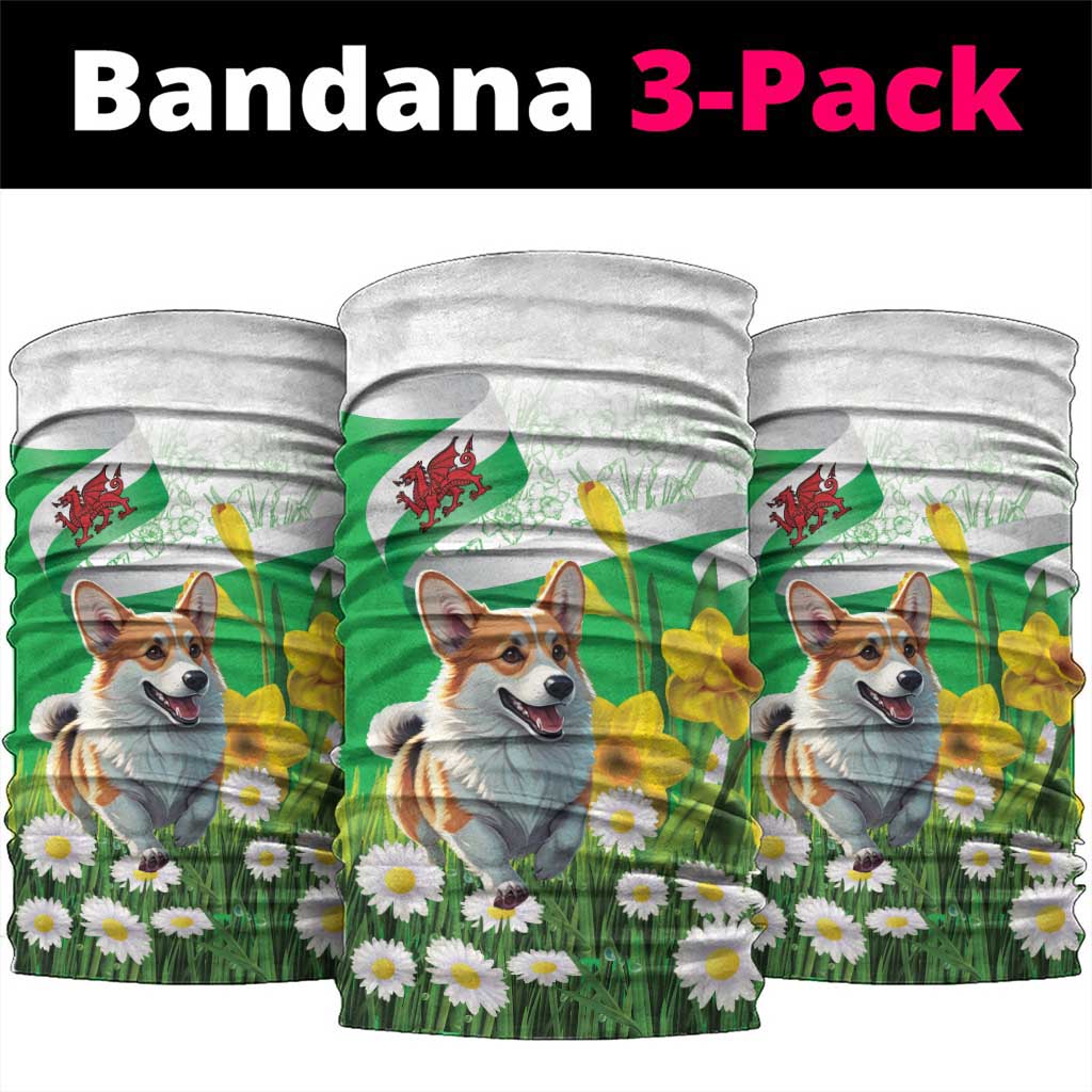 Wales Corgi Daffodil Neck Gaiter Playful Welsh Dog - Wonder Print Shop