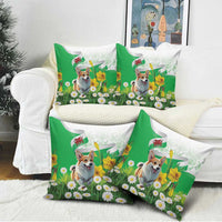Wales Corgi Daffodil Pillow Cover Playful Welsh Dog - Wonder Print Shop