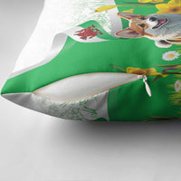 Wales Corgi Daffodil Pillow Cover Playful Welsh Dog - Wonder Print Shop