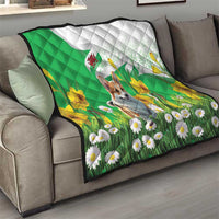 Wales Corgi Daffodil Quilt Playful Welsh Dog - Wonder Print Shop