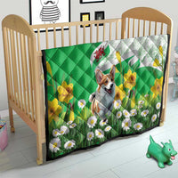 Wales Corgi Daffodil Quilt Playful Welsh Dog - Wonder Print Shop