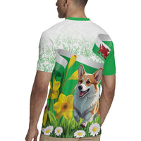 Wales Corgi Daffodil Rugby Jersey Playful Welsh Dog - Wonder Print Shop
