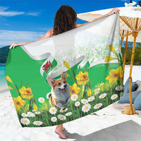 Wales Corgi Daffodil Sarong Playful Welsh Dog - Wonder Print Shop