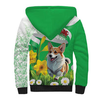 Wales Corgi Daffodil Sherpa Hoodie Playful Welsh Dog - Wonder Print Shop