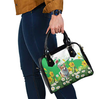 Wales Corgi Daffodil Shoulder Handbag Playful Welsh Dog - Wonder Print Shop