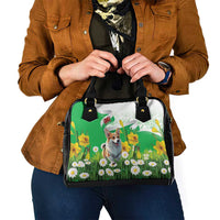Wales Corgi Daffodil Shoulder Handbag Playful Welsh Dog - Wonder Print Shop