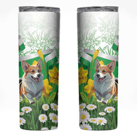 Wales Corgi Daffodil Skinny Tumbler Playful Welsh Dog - Wonder Print Shop