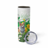 Wales Corgi Daffodil Skinny Tumbler Playful Welsh Dog - Wonder Print Shop