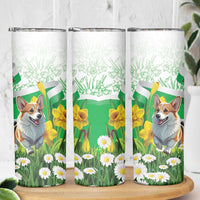 Wales Corgi Daffodil Skinny Tumbler Playful Welsh Dog - Wonder Print Shop