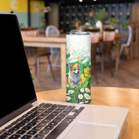 Wales Corgi Daffodil Skinny Tumbler Playful Welsh Dog - Wonder Print Shop