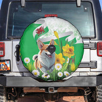 Wales Corgi Daffodil Spare Tire Cover Playful Welsh Dog - Wonder Print Shop