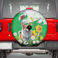 Wales Corgi Daffodil Spare Tire Cover Playful Welsh Dog - Wonder Print Shop
