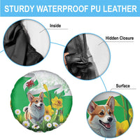 Wales Corgi Daffodil Spare Tire Cover Playful Welsh Dog - Wonder Print Shop