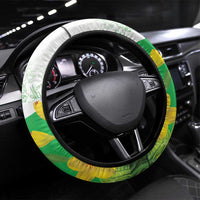Wales Corgi Daffodil Steering Wheel Cover Playful Welsh Dog - Wonder Print Shop