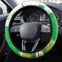 Wales Corgi Daffodil Steering Wheel Cover Playful Welsh Dog - Wonder Print Shop