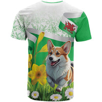Wales Corgi Daffodil T Shirt Playful Welsh Dog - Wonder Print Shop