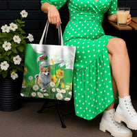 Wales Corgi Daffodil Tote Bag Playful Welsh Dog - Wonder Print Shop