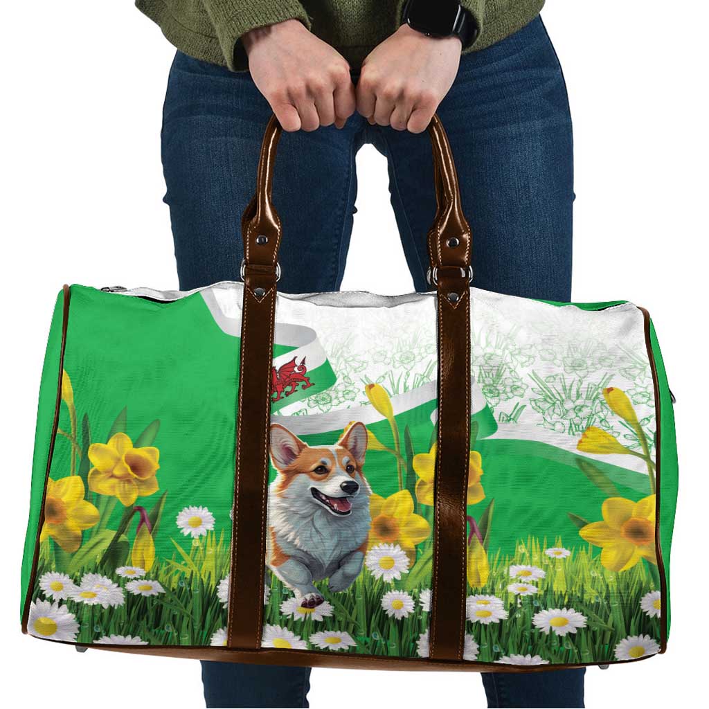 Wales Corgi Daffodil Travel Bag Playful Welsh Dog - Wonder Print Shop