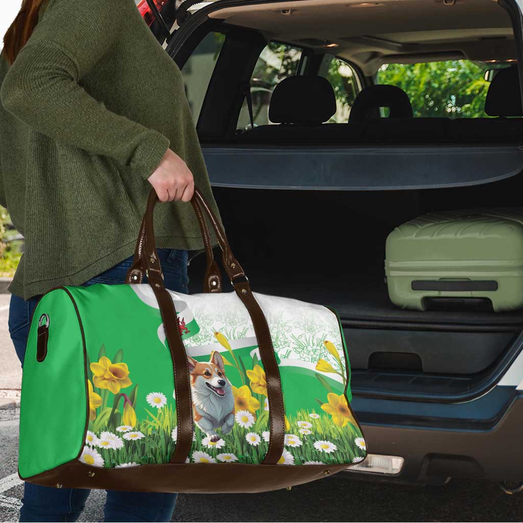 Wales Corgi Daffodil Travel Bag Playful Welsh Dog - Wonder Print Shop