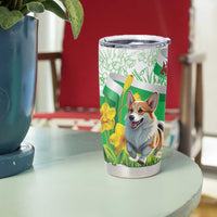 Wales Corgi Daffodil Tumbler Cup Playful Welsh Dog - Wonder Print Shop