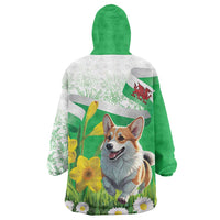 Wales Corgi Daffodil Wearable Blanket Hoodie Playful Welsh Dog - Wonder Print Shop