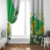 Wales Corgi Daffodil Window Curtain Playful Welsh Dog - Wonder Print Shop