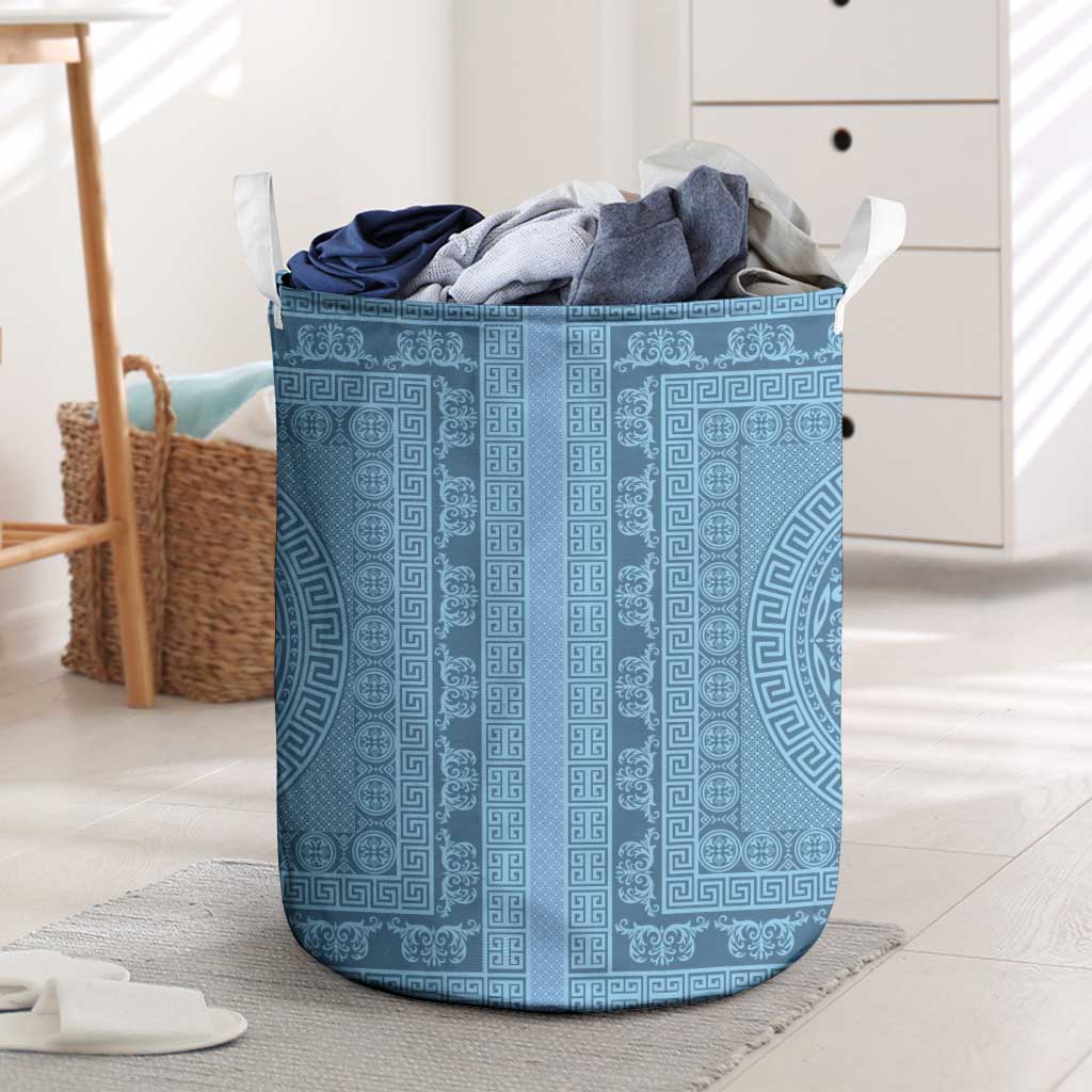 Greek Key Pattern Laundry Basket Ancient Meander Geometric Art