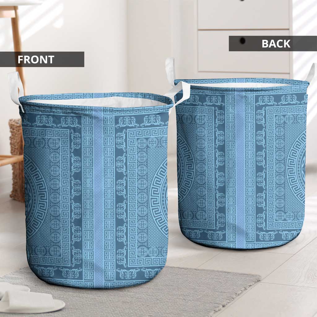 Greek Key Pattern Laundry Basket Ancient Meander Geometric Art