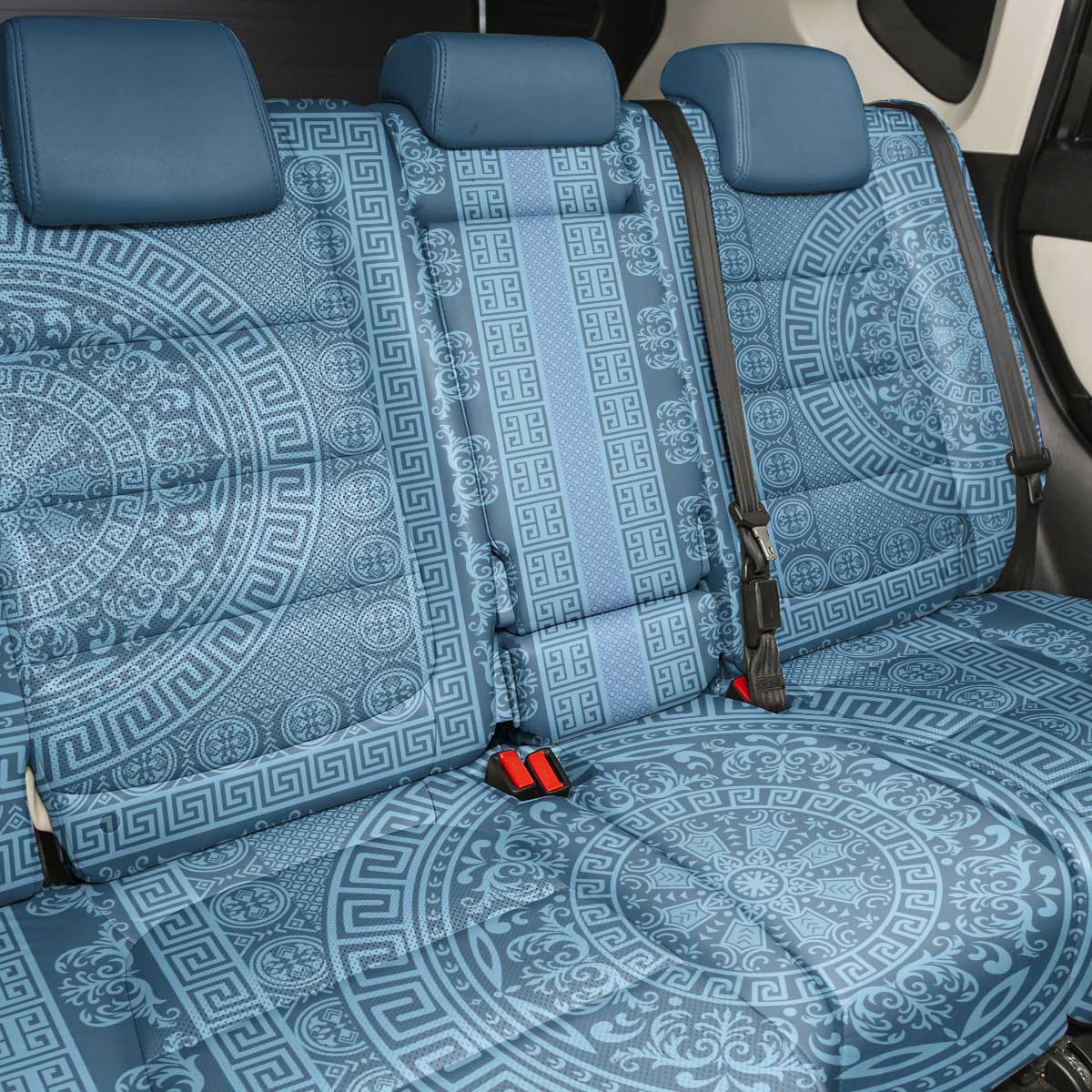 Greek Key Pattern Back Car Seat Cover Ancient Meander Geometric Art