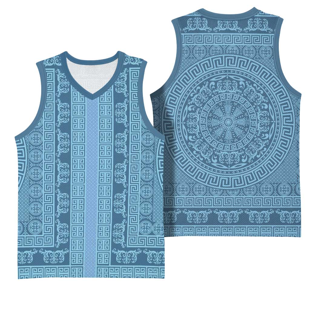 Greek Key Pattern Basketball Jersey Ancient Meander Geometric Art