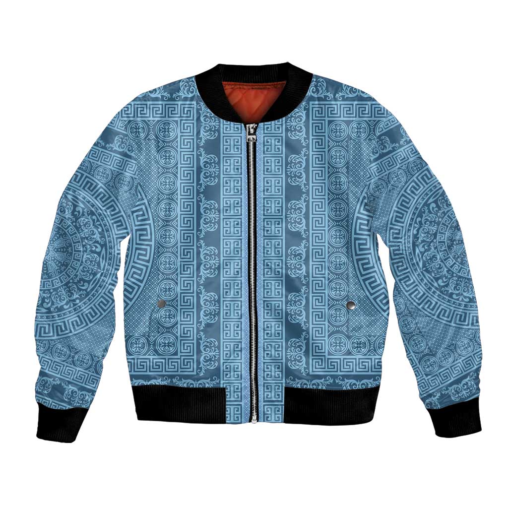 Greek Key Pattern Bomber Jacket Ancient Meander Geometric Art