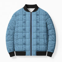 Greek Key Pattern Bomber Puffer Jacket Ancient Meander Geometric Art