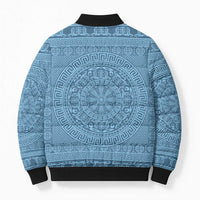 Greek Key Pattern Bomber Puffer Jacket Ancient Meander Geometric Art
