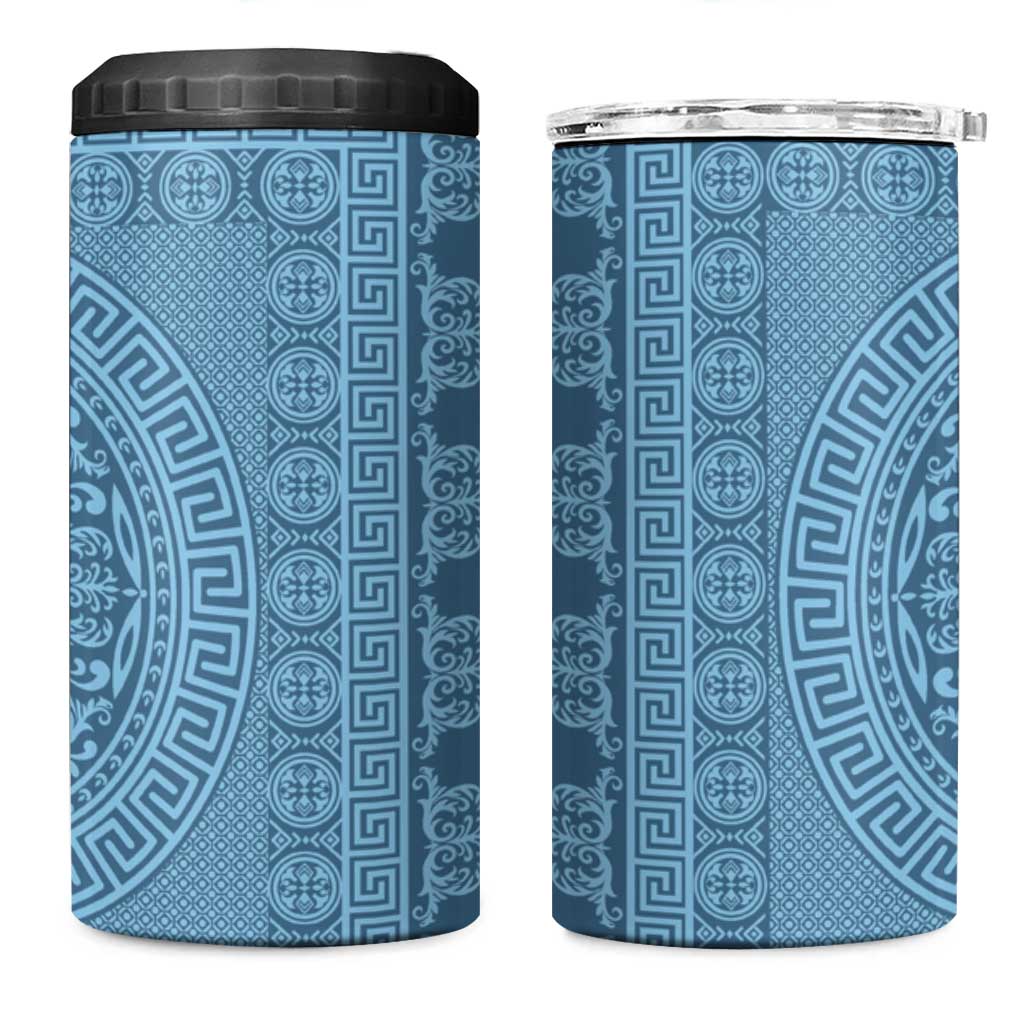 Greek Key Pattern 4 in 1 Can Cooler Tumbler Ancient Meander Geometric Art