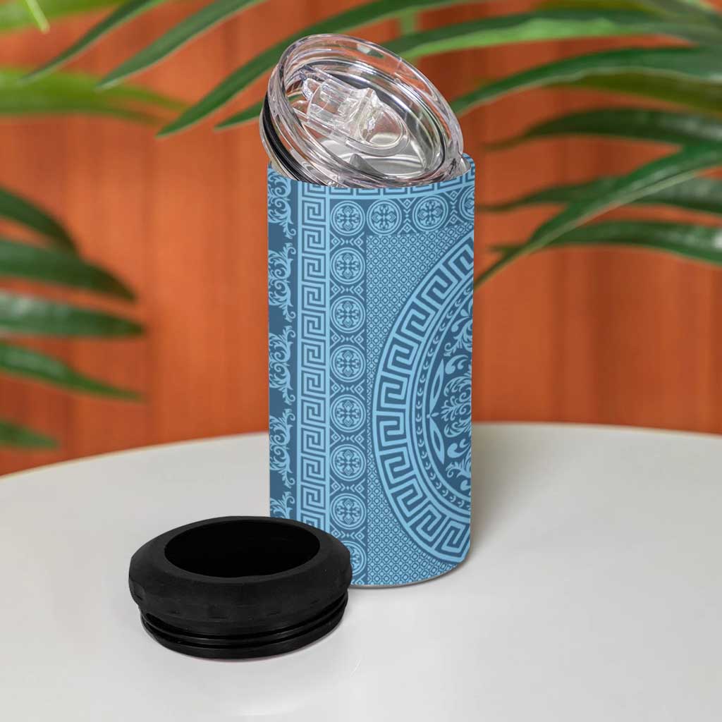 Greek Key Pattern 4 in 1 Can Cooler Tumbler Ancient Meander Geometric Art