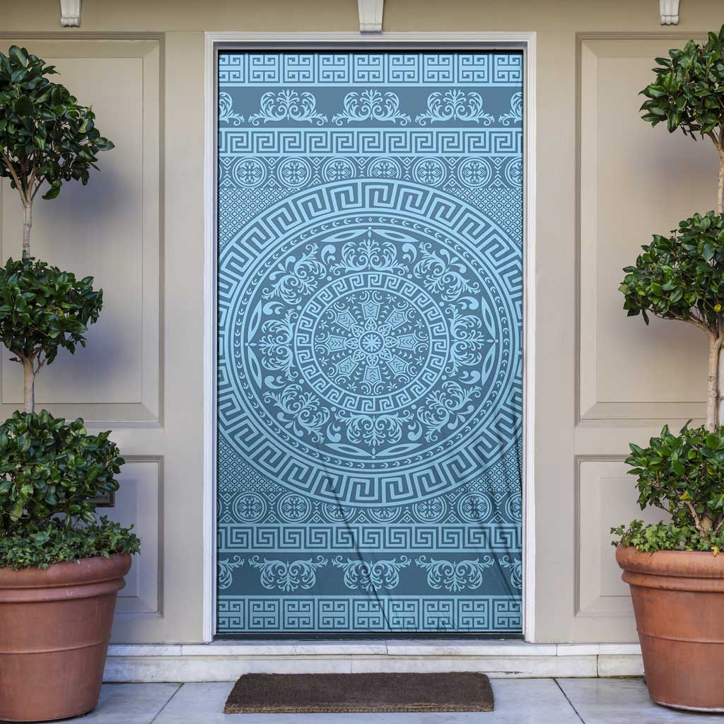 Greek Key Pattern Door Cover Ancient Meander Geometric Art