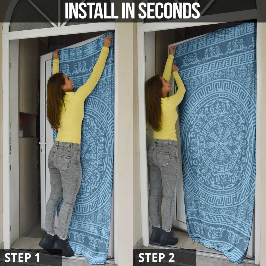 Greek Key Pattern Door Cover Ancient Meander Geometric Art