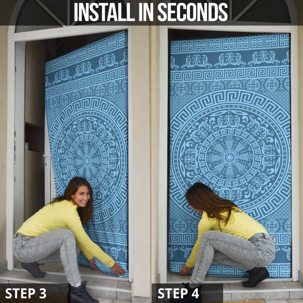 Greek Key Pattern Door Cover Ancient Meander Geometric Art