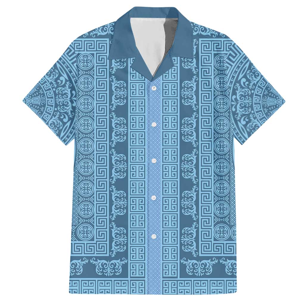 Greek Key Pattern Hawaiian Shirt Ancient Meander Geometric Art