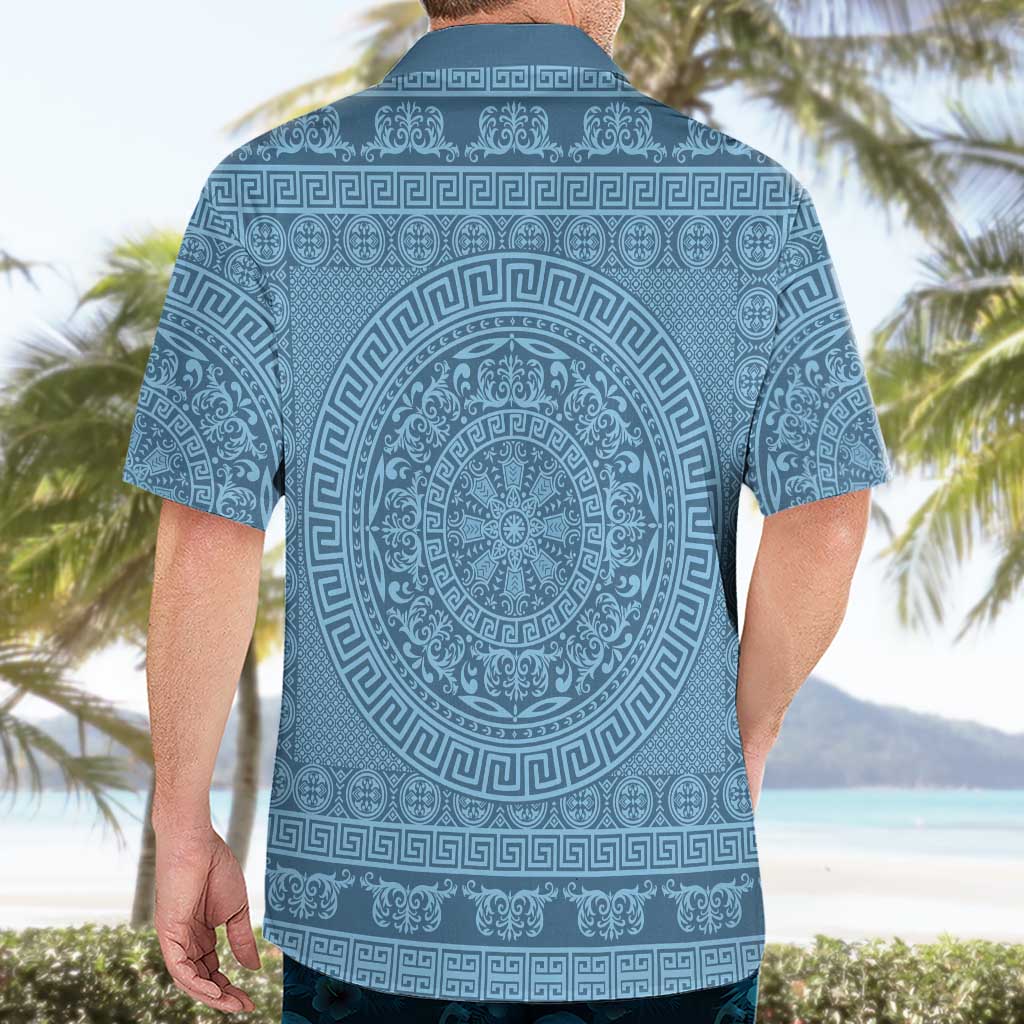 Greek Key Pattern Hawaiian Shirt Ancient Meander Geometric Art
