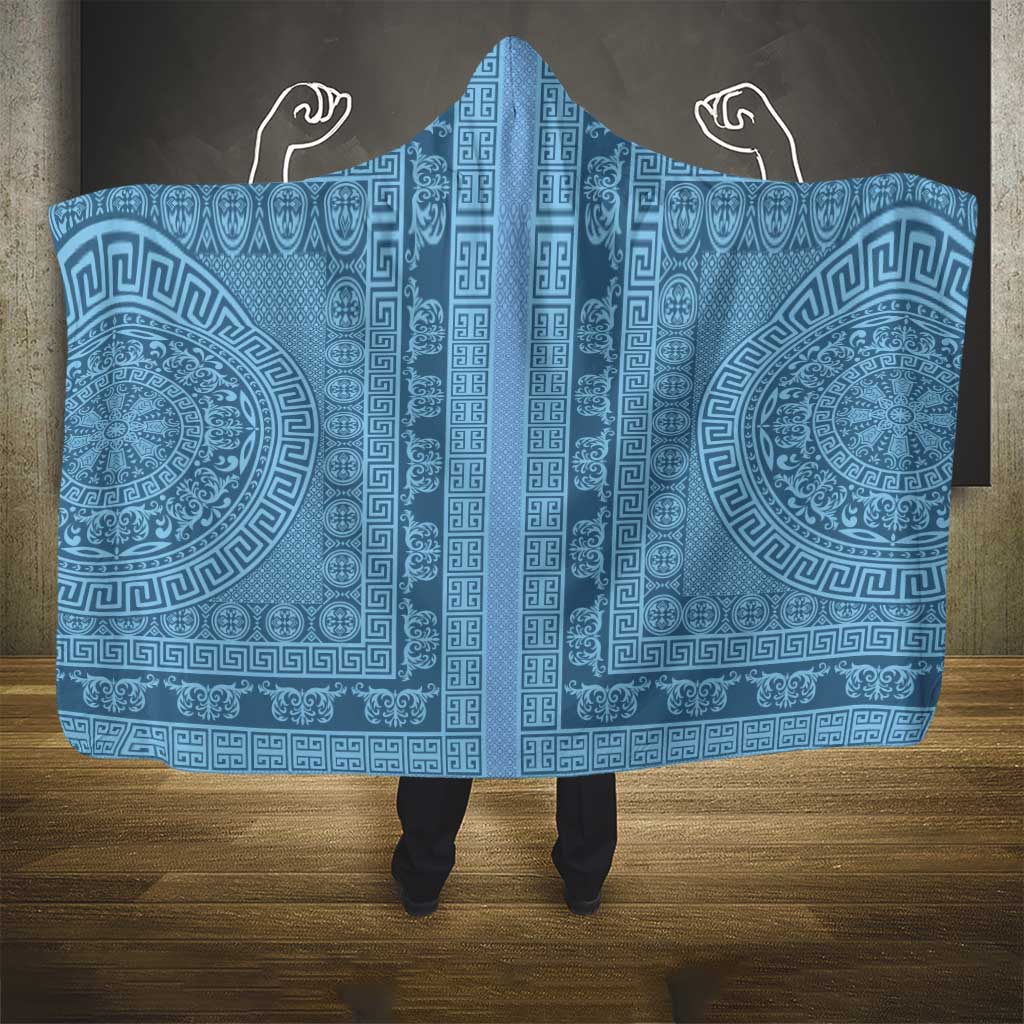 Greek Key Pattern Hooded Blanket Ancient Meander Geometric Art