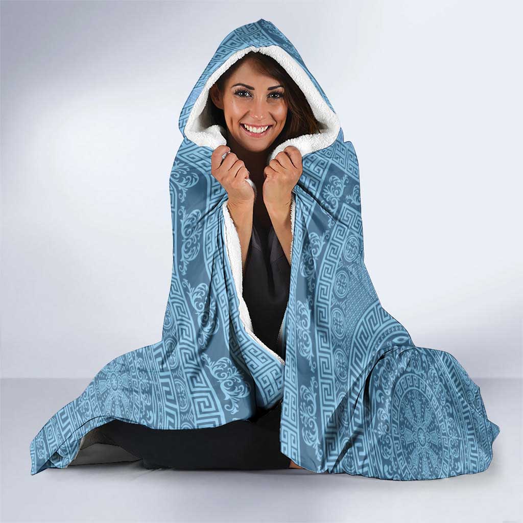 Greek Key Pattern Hooded Blanket Ancient Meander Geometric Art