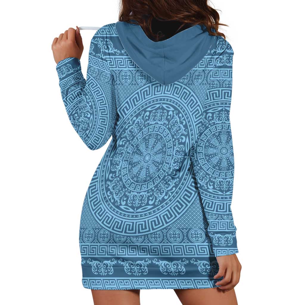 Greek Key Pattern Hoodie Dress Ancient Meander Geometric Art